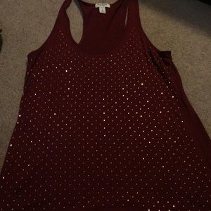 Old Navy Maroon Tank with Gold Sequins